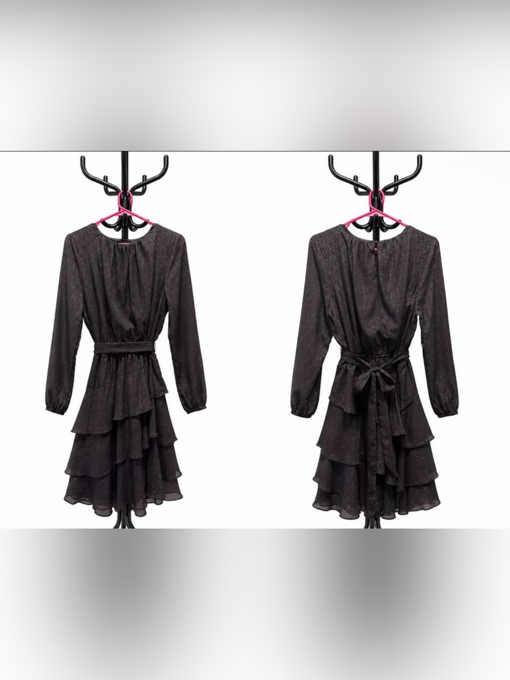 NWOT Simply Vera Vera Wang Black Shimmer Tiered Dress – Size Large – Never Worn